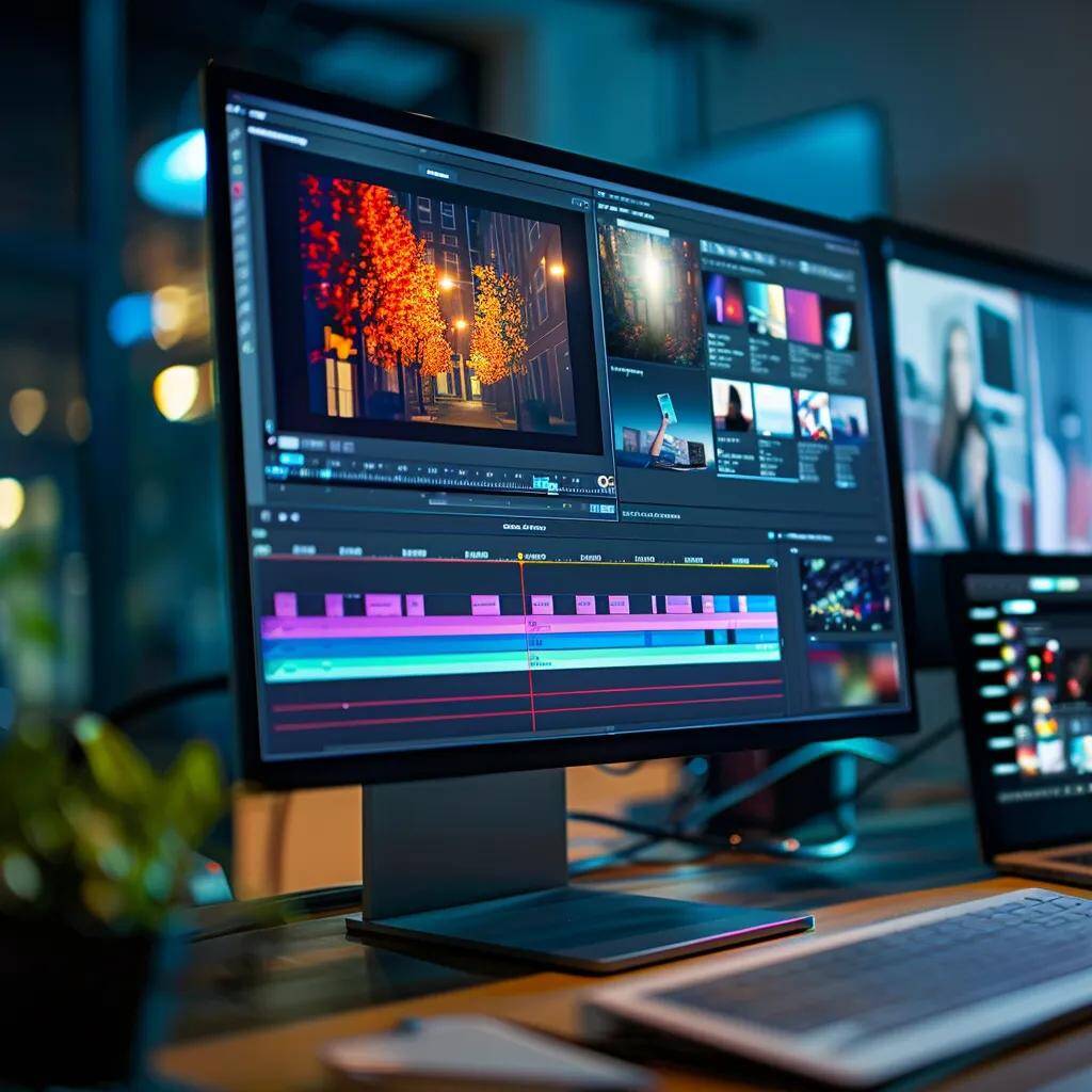 Digital workspace with image editing software for optimizing images